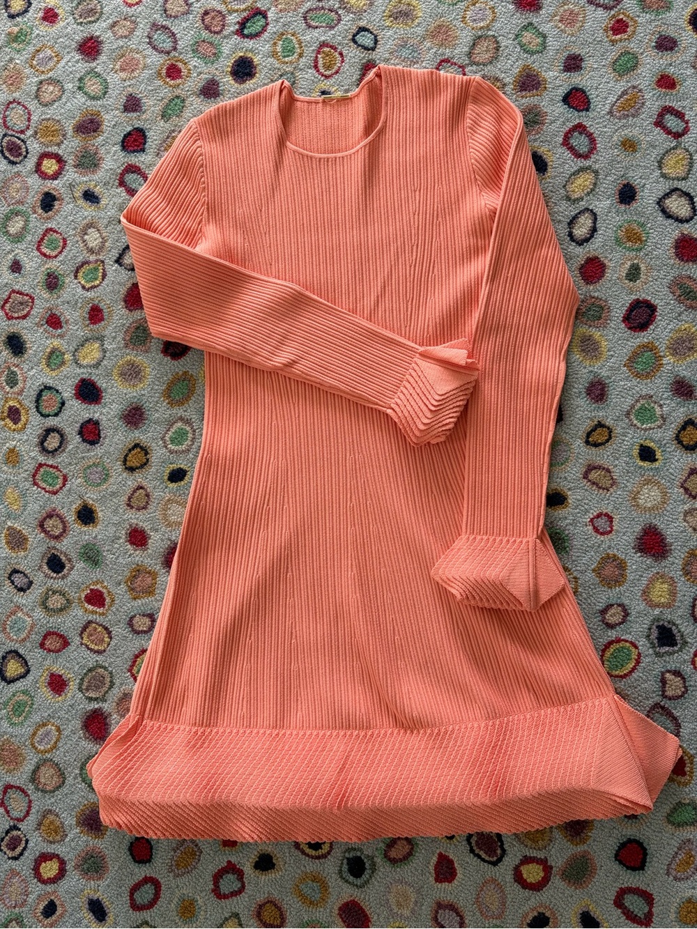 Alexis - Coral Ribbed Knit Dress